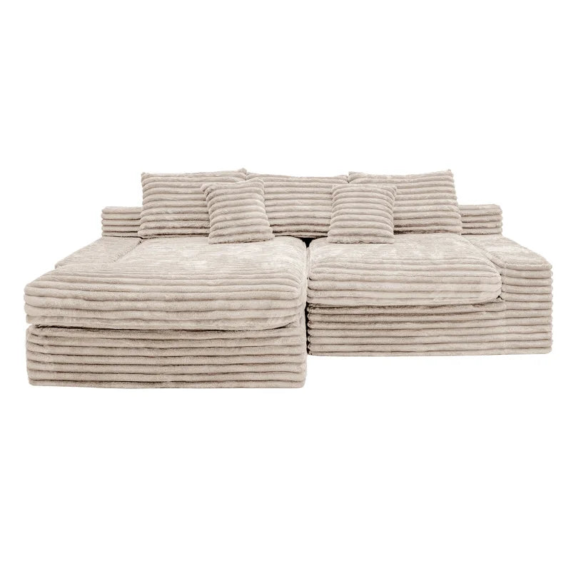 High-end Light Luxury Hot-selling Boneless Sofa Vacuum Compression Sofa Corduroy Retro Fabric Sofa
