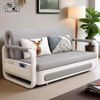 Technology cloth sofa bed dual purpose, multi functional foldable, small apartment in the living room, double fabric art