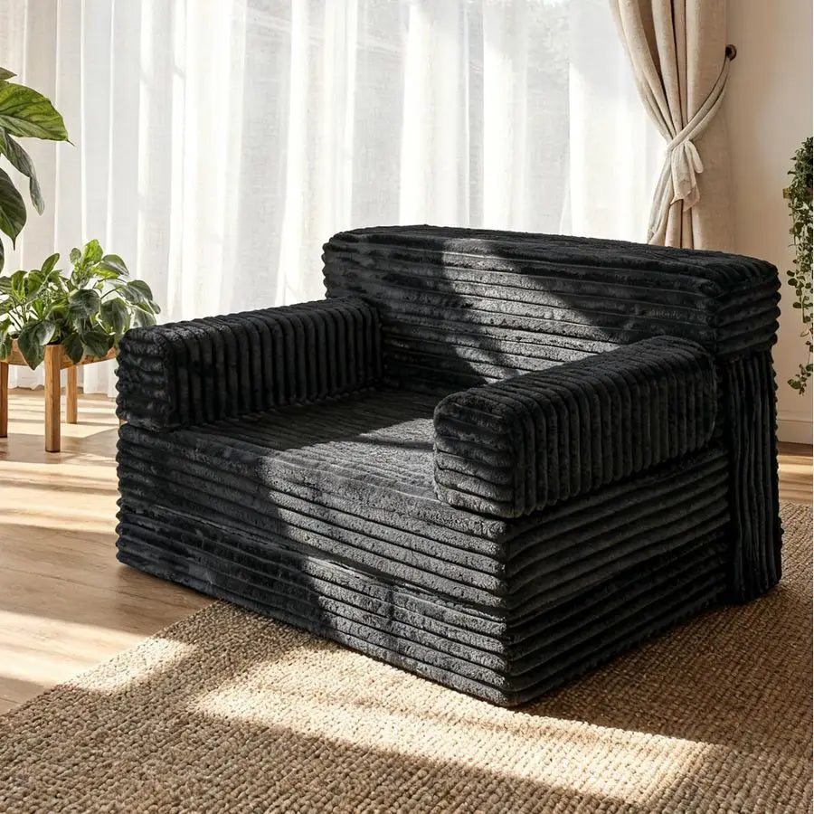 Sofa Bed,Convertible Sofa Bed with Armrest Foldable Sleeper Chair, Portable Folding 4in1 Floor Sofa with Convertible Lounge Chai