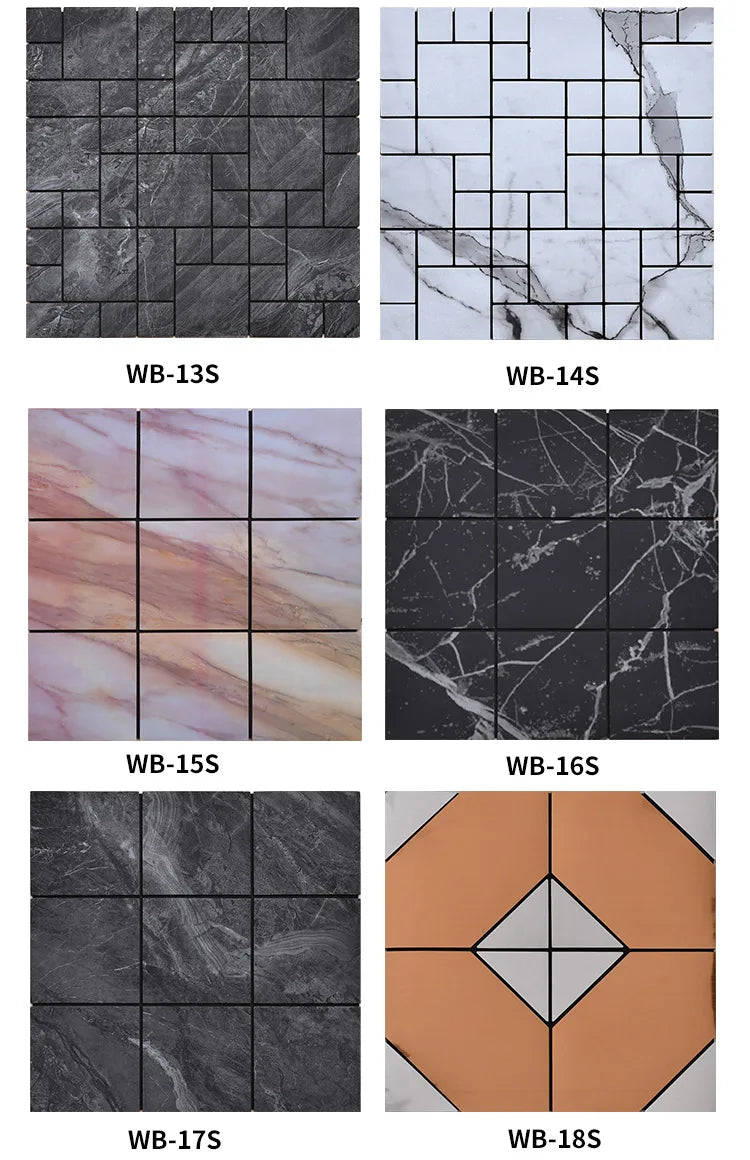 Self-adhesive Metal Mosaic Tiles Aluminum Composite Backsplash Gold Windmill Mosaic Glass Self-adhesive Kitchen Wall Decoration.