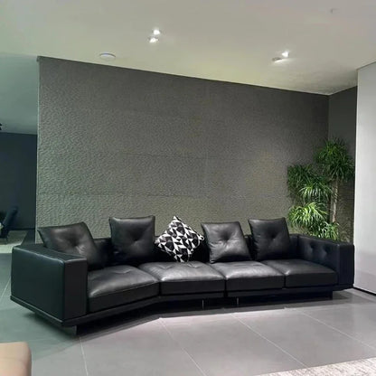 Large Nordic Italian Sofa Luxury Beige Leather Designer Modern Double Couch Living Room Chaise Canape Salon Home Furniture