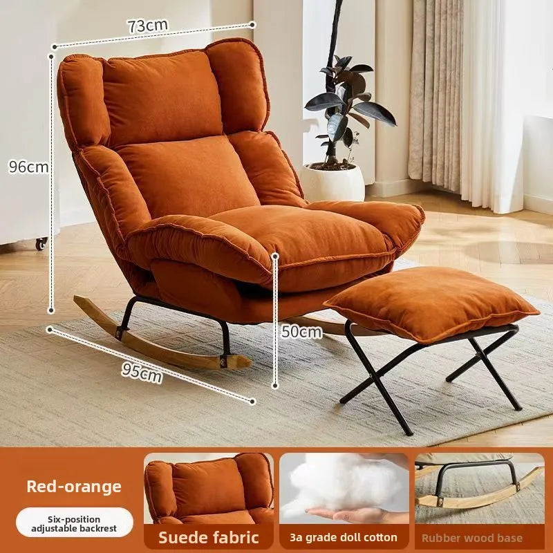 Lazy sofa single sofa rocking chair reclining chair balcony casual rocking chair can sit or lie down