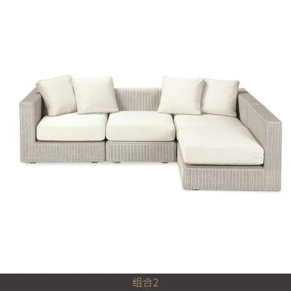 Outdoor rattan sofa combination waterproof and sun protection outdoor leisure courtyard villa balcony terrace sunroom