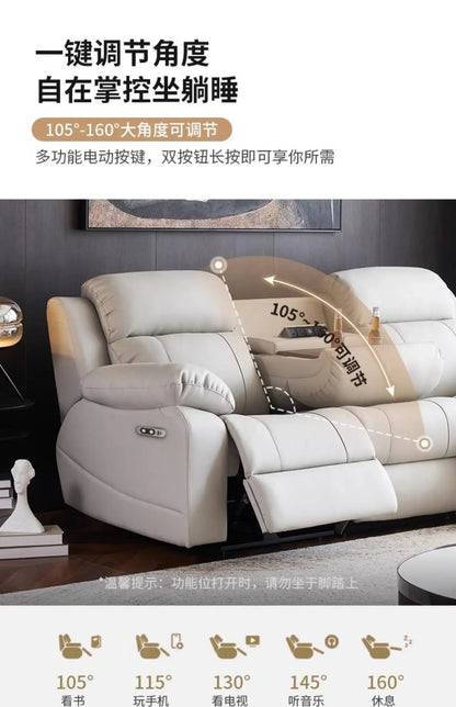 Designer Luxury Modern Sofa Genuine Leather Electric Italian Recliner Sofa Lounge Loveseat Divani Da Soggiorno Home Furniture