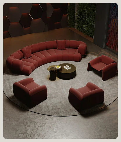 #  Nordic Semi Circular Arc Sofa Modern Designer Beauty Salon Reception Office Sofa Hotel Rest Area Office Furniture Transat