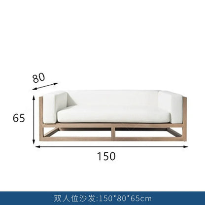 Villa courtyard sofa combination leisure hotel terrace waterproof sunscreen sofa outdoor terrace wood grain lacquer sofa