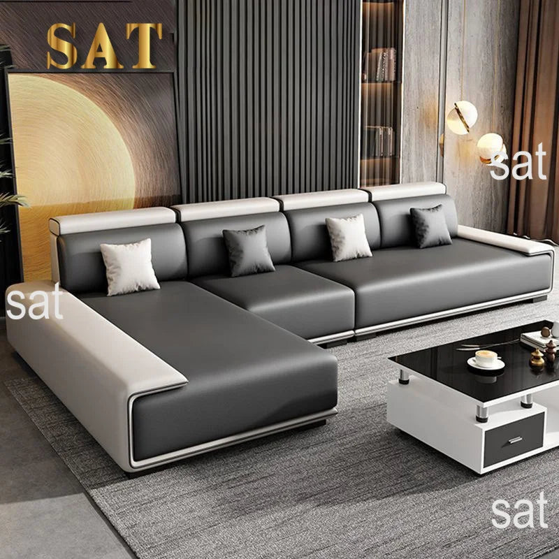 Modern Minimalist Fabric Sectional Sofa Set for Home and Mall Living Room Furniture