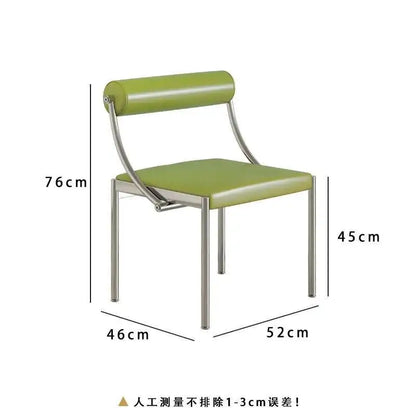 Designer Dining Chair Vintage Style Stainless Steel Study Bedroom Makeup Chair Dresser Furniture
