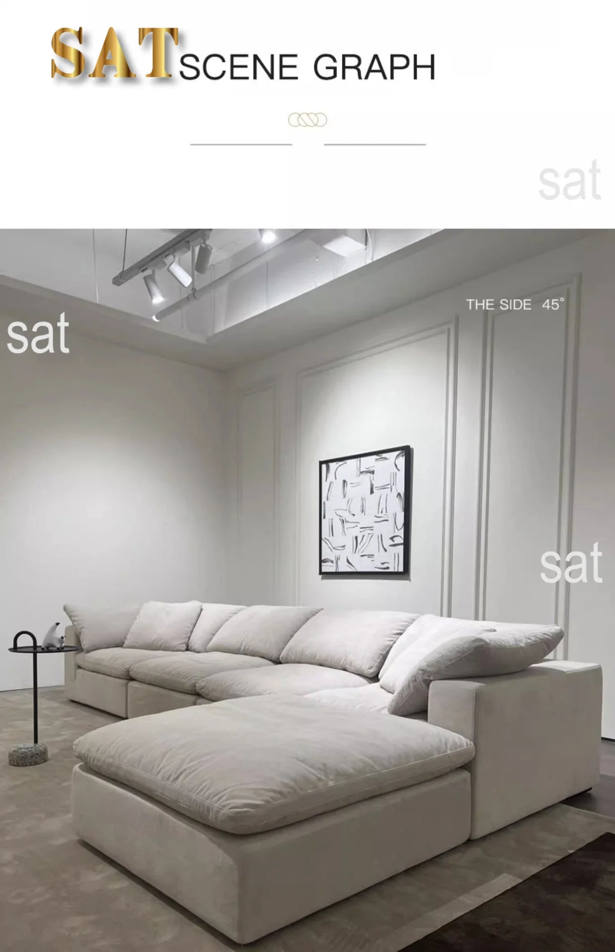 Modern design L-shaped sofa set Living room furniture combination set Modern living room white home sofa