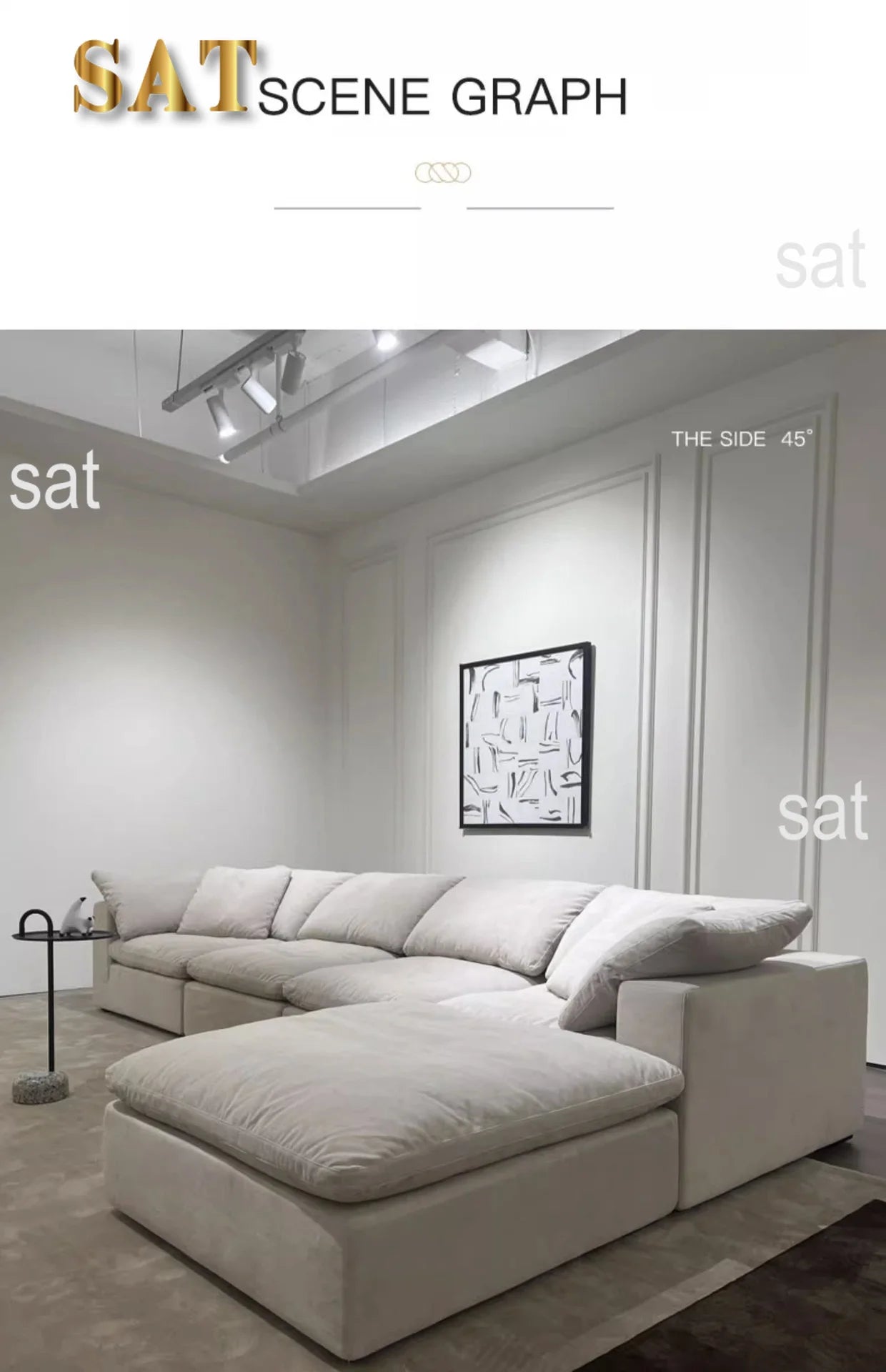 Modern design L-shaped sofa set Living room furniture combination set Modern living room white home sofa