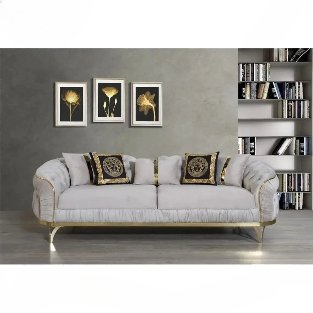 Italian light luxury fabric sofa combination modern minimalist velvet villa furniture