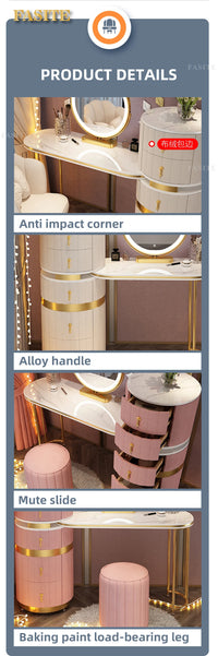 Bedroom Italian Light Luxury Dressing Table Wind Storage Cabinet One Small Apartment Makeup Dresser