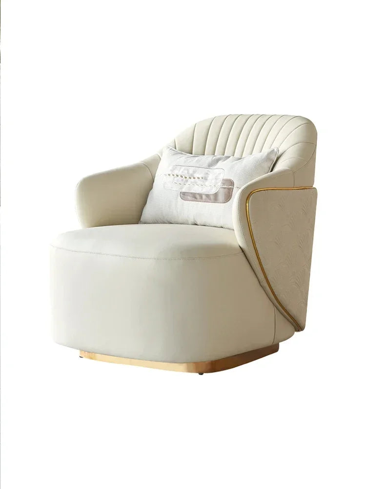 Light luxury single sofa chair hotel clubhouse cafe leisure chair rotating negotiation office chair