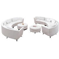Leather Curved Sectional Sofa Set Low Price Living Room Furniture for Apartment Home Furniture with Sponge Filling