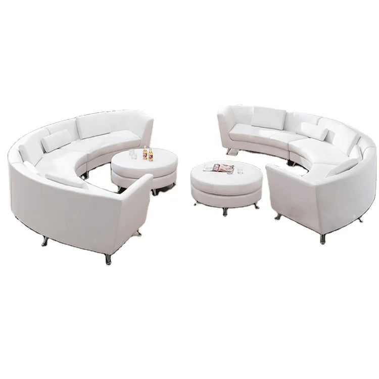 Leather Curved Sectional Sofa Set Low Price Living Room Furniture for Apartment Home Furniture with Sponge Filling