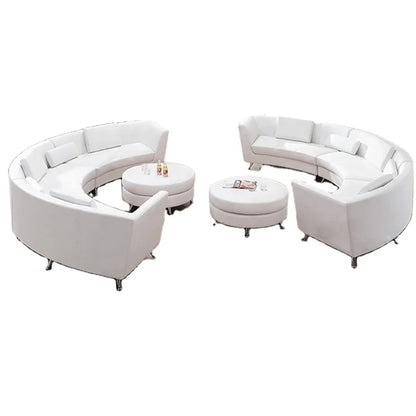 Leather Curved Sectional Sofa Set Low Price Living Room Furniture for Apartment Home Furniture with Sponge Filling
