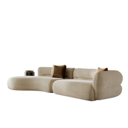 Sofa light luxury matte cloth curved sofa, large and small apartment simple fabric sofa