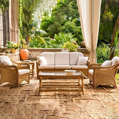 Zz outdoor sofa courtyard leisure hotel outdoor terrace garden balcony rattan chair sofa combination