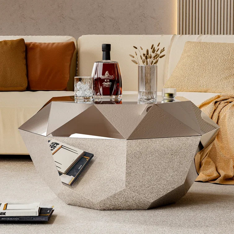 Modern fashion design rhombus coffee table stainless steel home hotel living room furniture
