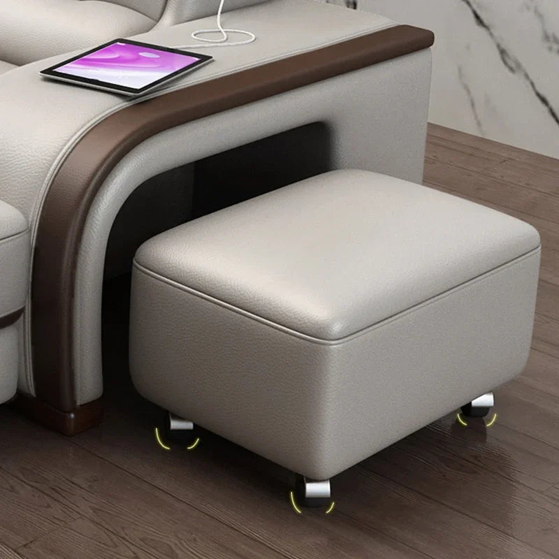 A Foshan High Quality Large L Shaped Corner Sofa Set Home Furniture Modern Luxury Modular Living Room Big Sectional Leather Sofa