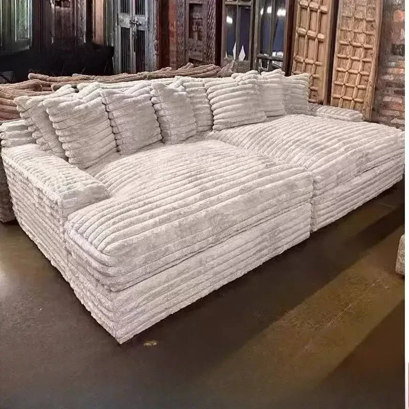 Luxury Floor Compressed Sofas Puffs Recliner Modern Divani Soggiorno Furniture Design Filler Living Room Sofas European Beige