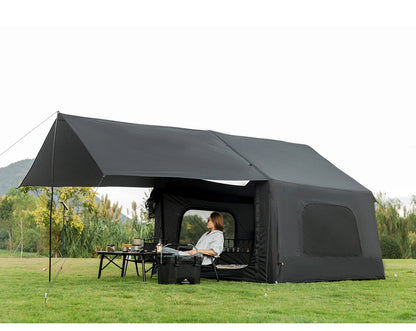 MOUNTAINHIKER Large Space 3-6 Persons Inflatable Tent Windproof Spacious Interior Family Outdoor Camping House