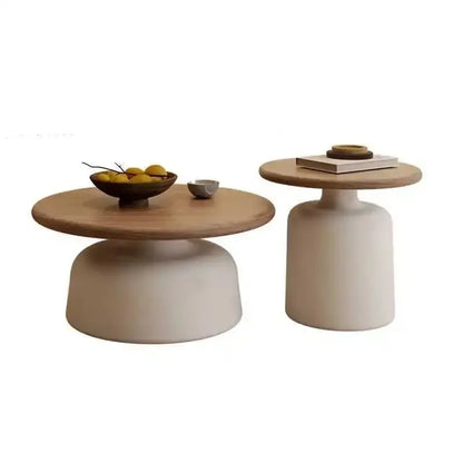 Modern Cream-style Coffee Round Table for Small Space Living Room Japanese Style Minimalist Furniture Living Room Side Table