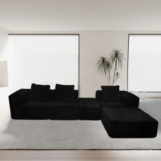 Convertible Modular Sectional Sofa Set Compression Foam Sofa