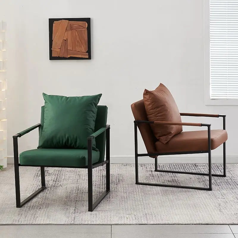 Modern Accent Chair Ergonomic Lounge Chair with Carbon Steel Frame Breathable Comfort for Living Room Bedroom Office Cafe