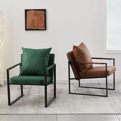 Modern Accent Chair Ergonomic Lounge Chair with Carbon Steel Frame Breathable Comfort for Living Room Bedroom Office Cafe