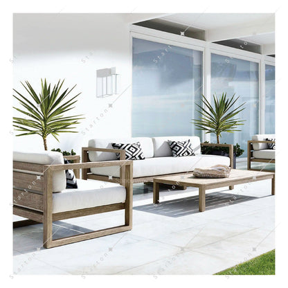 New Arrive Outdoor Wooden Teak Garden Set Daybed Chaise Lounge Furniture Teak Canopy Modern Solid Wood