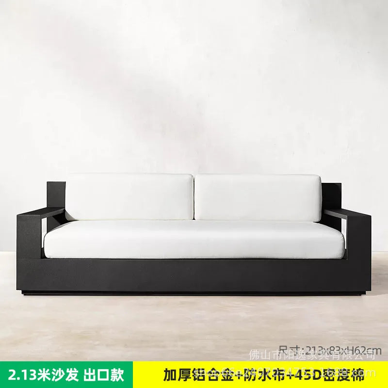 Outdoor high-end sofa villa garden courtyard hotel swimming pool leisure outdoor waterproof and sunscreen aluminum  combination