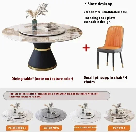 Round Sliding Table Luxury Table Stainless Steel Kitchen Islands Transparent Mesa Comedor Garden Furniture Sliding Dining Wash