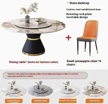 Round Sliding Table Luxury Table Stainless Steel Kitchen Islands Transparent Mesa Comedor Garden Furniture Sliding Dining Wash