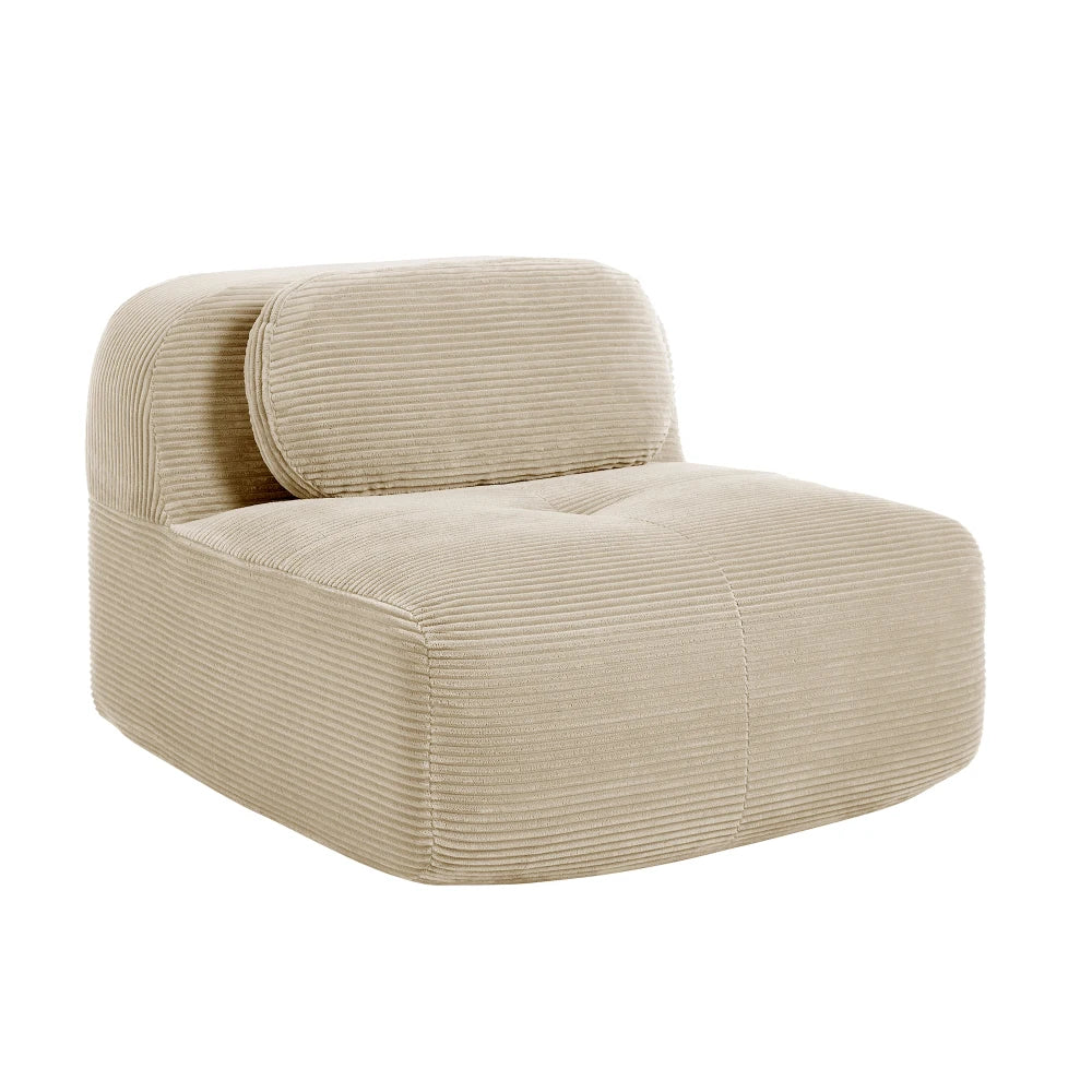 1piece Modern Lovely Sofa Without Armrests with Cushion, Living Room Furniture, Modular Corner Sofa, Premium Cordstock Fabric