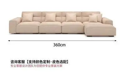 Large flat floor straight corner combination sofa Modern simple large apartment villa living room hotel matte fabric sofa