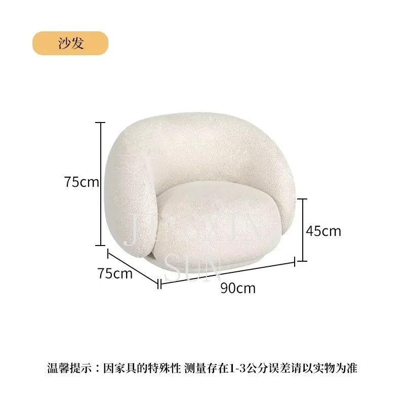 Cream curved sofa soft sofa living room bedroom dual use