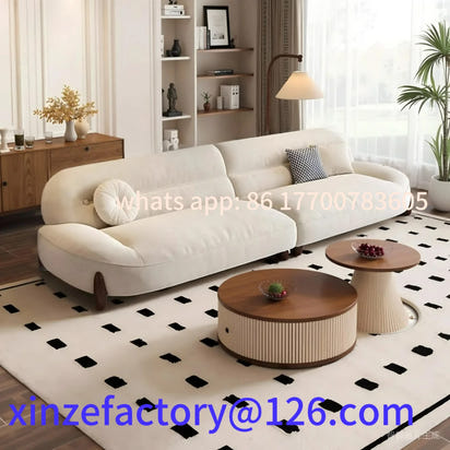 Customizable LXC modern minimalist cloud skin-friendly flannel small apartment living room straight row light luxury sofa