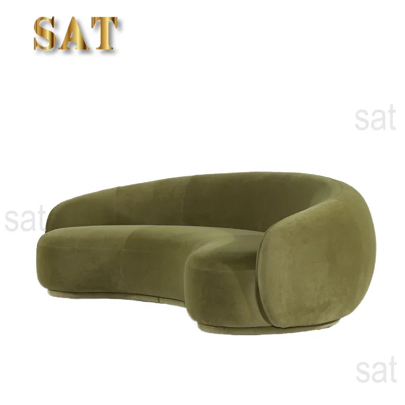 Hot Sales Nordic Style Living Room Special-shaped Sofa Curved Velvet Sofa