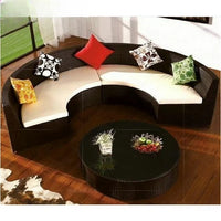 Living Room Combination Garden Sofas Courtyard Simple Lawn Coffee Table Garden Backrest Pe Rattan Furniture Sofá Jardín MHHYSF