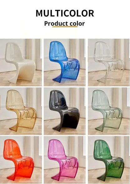 Transparent Plastic Chair Living Room Relax Backrest Waiting Cafe Chair Hotel Acrylic Design Dining Stool Nordic Furniture
