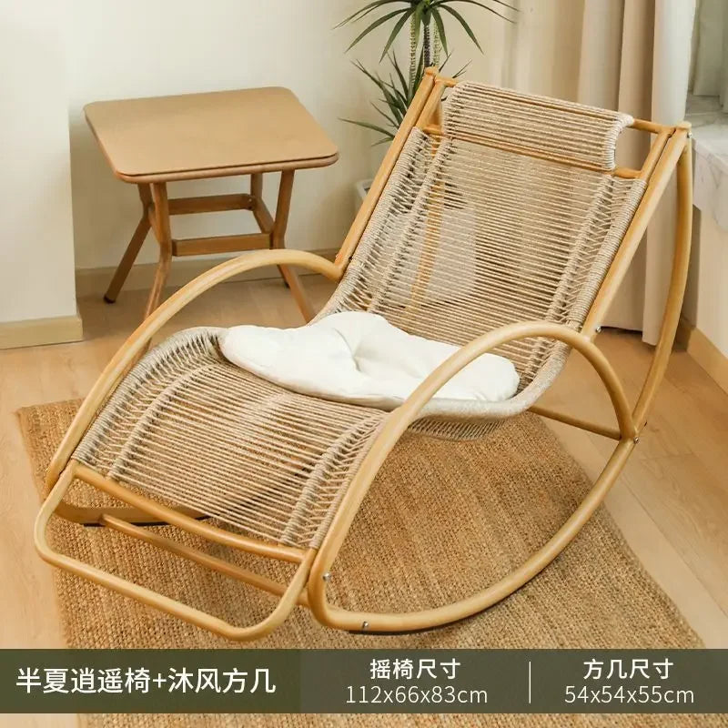 Balcony leisure rocking chair waterproof sunscreen courtyard recliner rattan