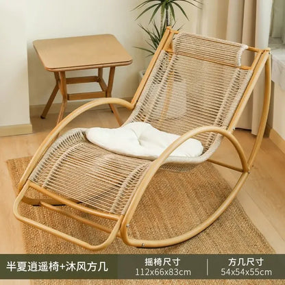 Balcony leisure rocking chair waterproof sunscreen courtyard recliner rattan