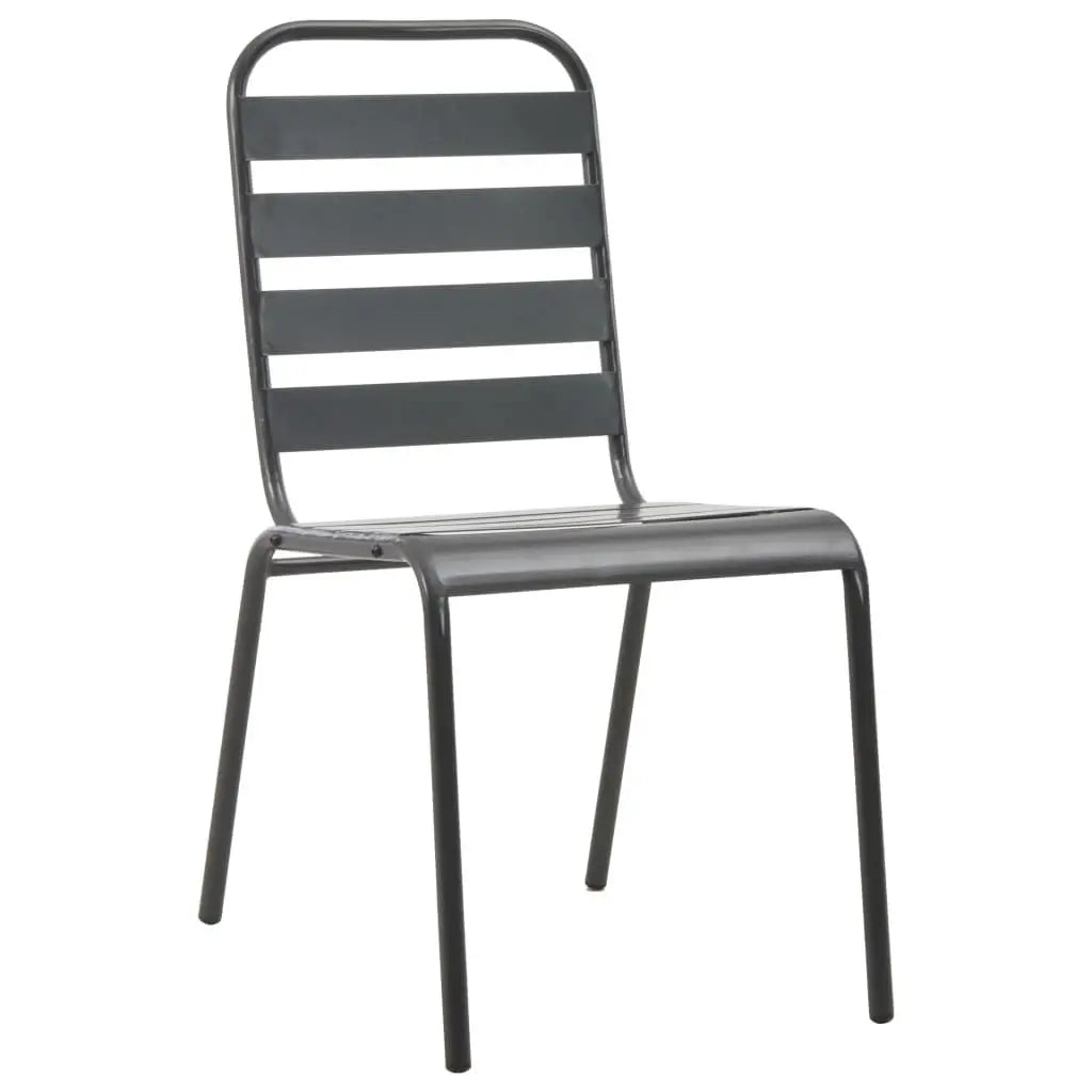 Dark Gray 5-Piece Steel Patio Dining Set Durable Outdoor Furniture