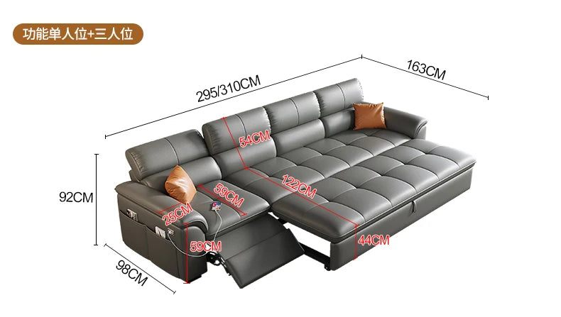 Designer Leather Sofa Living Room Ajustable Lounge Foldable Sofa Reclinable Modular Minimalist Woonkamer Banken Lounge Furniture