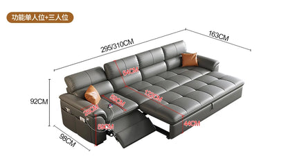 Designer Leather Sofa Living Room Ajustable Lounge Foldable Sofa Reclinable Modular Minimalist Woonkamer Banken Lounge Furniture
