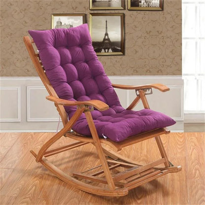 Four Seasons Thick Bench Cushion Rocker Chair Cotton Cushion Solid Color Soft Thicken Outdoor Garden Reclining Chair Cushions