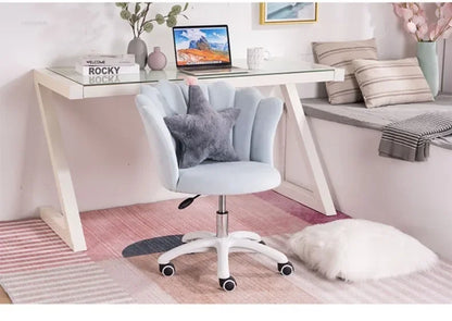 Rotatable Velvet Office Chair for Company Modern Soft Backrest Chair with Wheels Simple Creative Office Chairs for E-sports Room