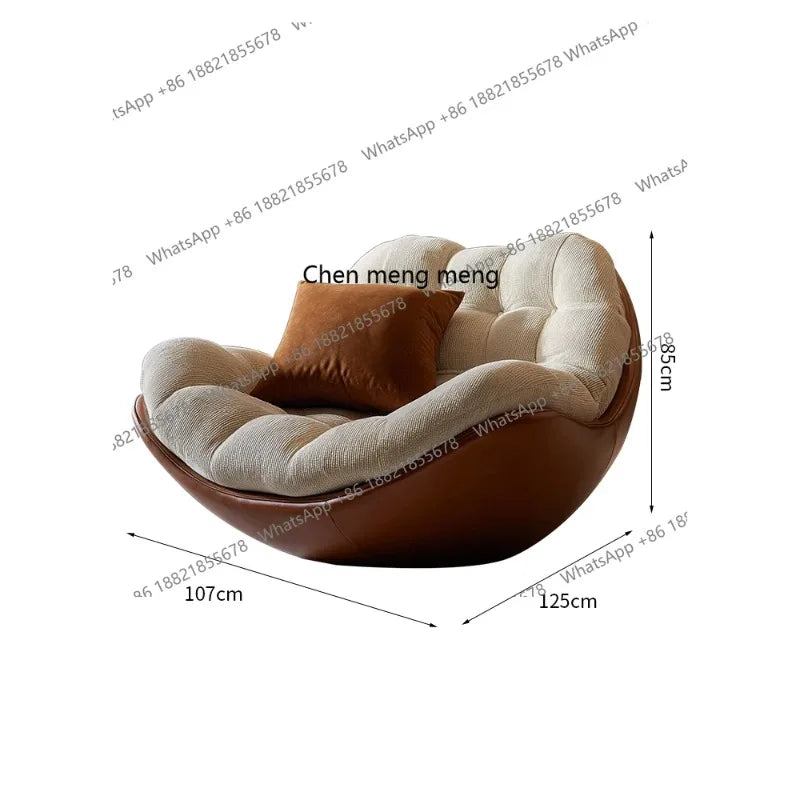 Great discounts Italian minimalist rotating single sofa designer fabric balcony single chair medieval leisure recliner