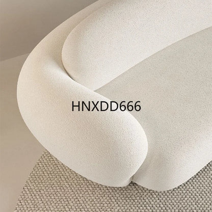 Three-Person Curved Sofa for Small Apartments Lamb Fleece Comfortable Living Room Furniture L-shaped Corner Couch